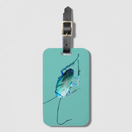 Crunchy Cockroach Gross-Insekten i Teal och Blue Bagagebricka