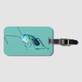 Crunchy Cockroach Gross-Insekten i Teal och Blue Bagagebricka