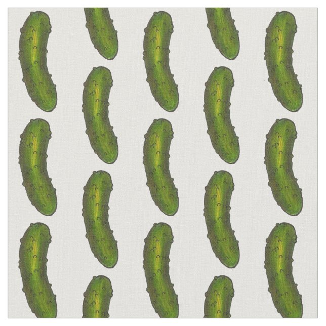 Crunchy Grönt Dill Kosher Deli Pickle-utskrift Tyg (Närbild)