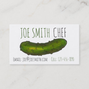 Crunchy Grönt Kosher Dill Pickle Deli Foodie Chef Visitkort