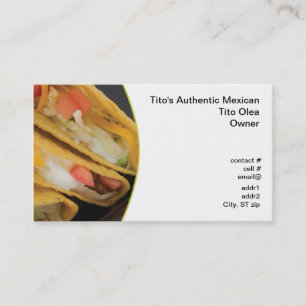 Crunchy tacocloseup visitkort