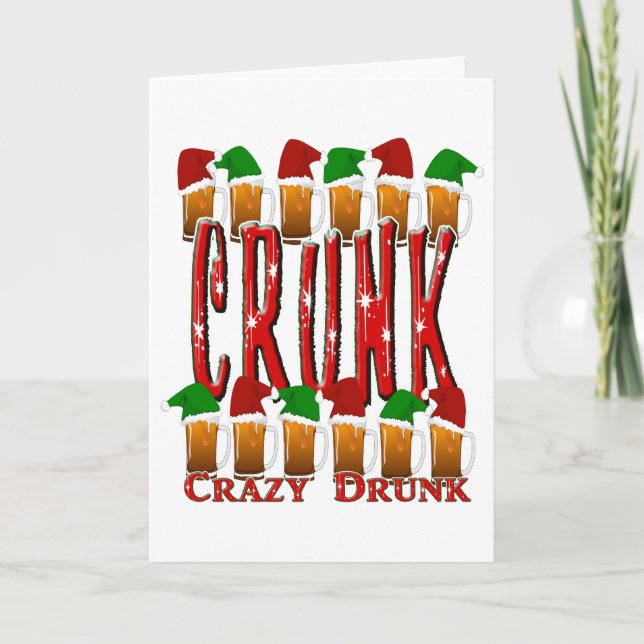 CRUNK - Crazy Drunk-jul Helgkort (Framsida)