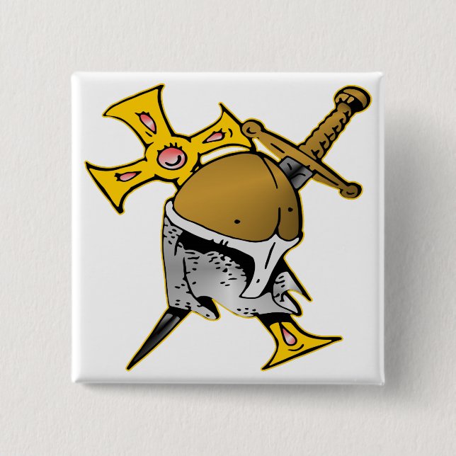 Crusader Helmet Kor & Sword Knapp (Framsida)