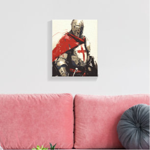 Crusader Knight Illustration Canvastryck