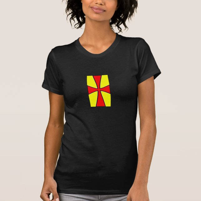 Crusader Red/guld anpassade T-shirt (Framsida)