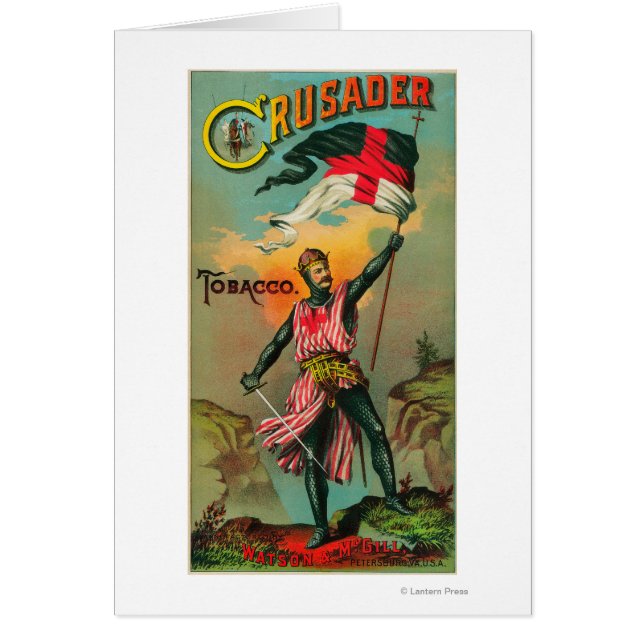 Crusader Tobacco LabelPetersburg, VA Hälsningskort (Framsidan)
