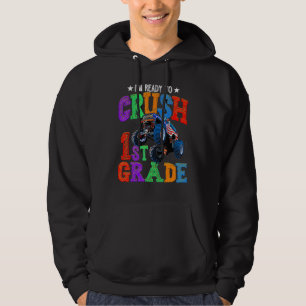 Crush 1st Klass Monster Lastbil Back to school Boy Hoodie