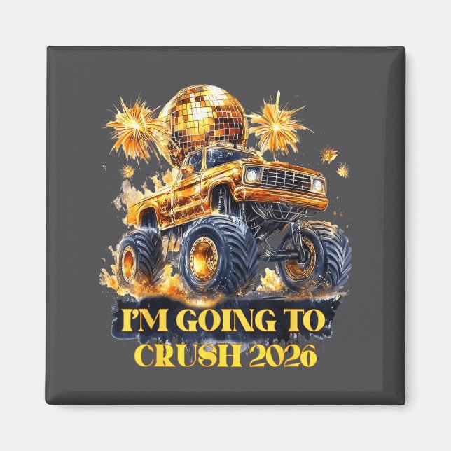 Crush 2026 Monster Truck New Year Party Countdown  Magnet (Framsidan)