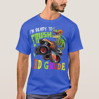 Crush 2nd Grade Dinosaur Monster Truck Back To Sch T Shirt