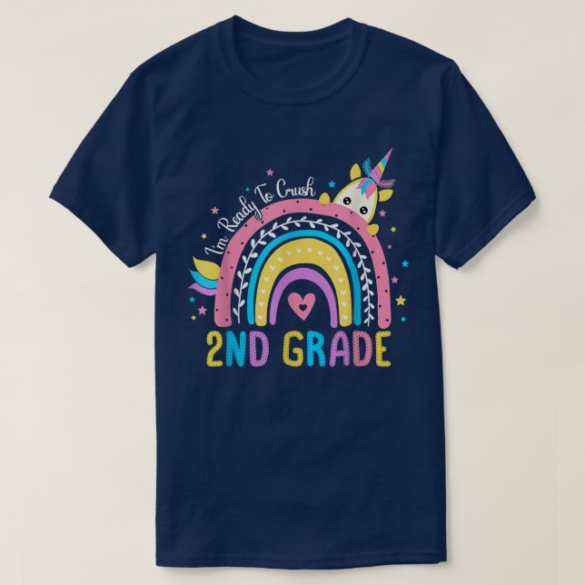 Crush 2nd Grade Teachers Students Back To School U T Shirt (Design framsida)