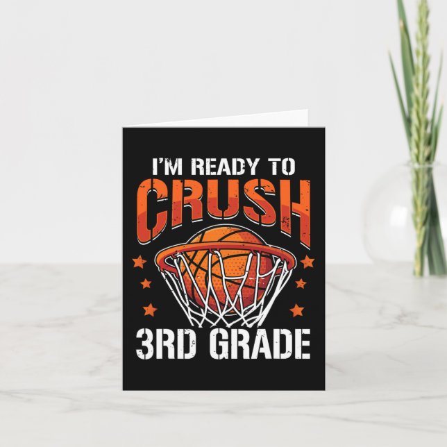 Crush 3rd Klass Basketball Back to school Boys Kid Kort (Framsida)