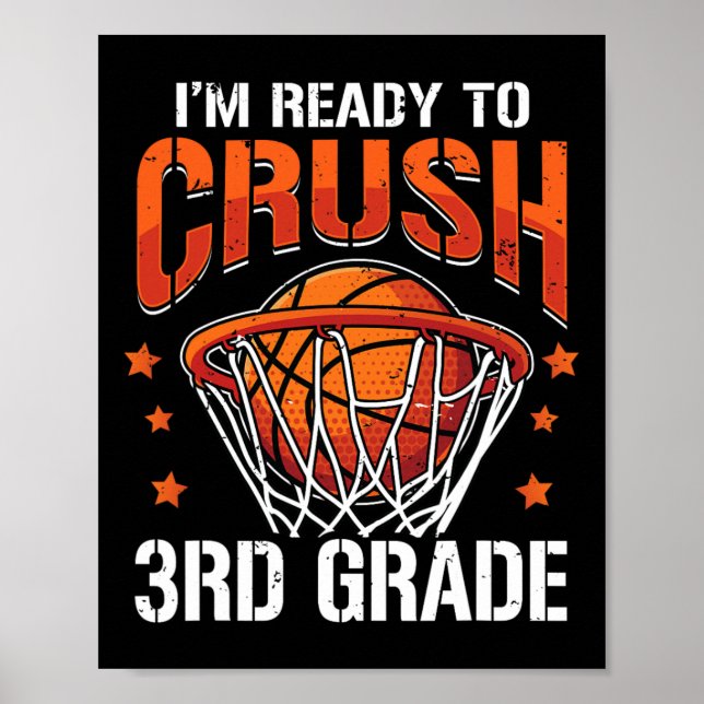 Crush 3rd Klass Basketball Back to school Boys Kid Poster (Framsidan)