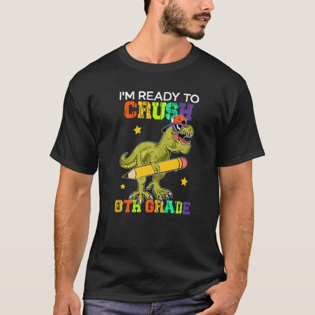 Crush 8th Klass Dinosaur Sunglasses Back to school T Shirt (Framsida)