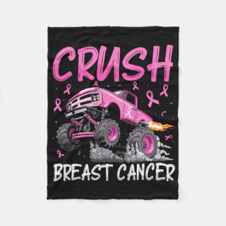 Crush Breast Cancer Awareness Monster Lastbil Todd Fleecefilt