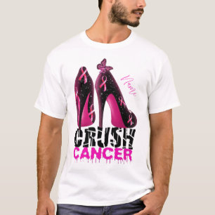 Crush Breast Cancer Awareness namn anpassat T Shirt