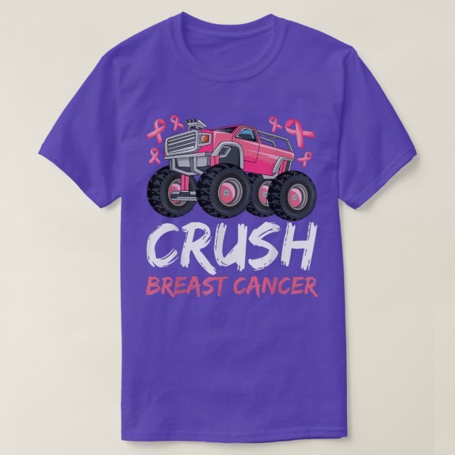 Crush Breast Cancer Truck Pink Ribbon Breast Cance T Shirt (Design framsida)