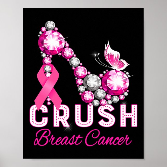 Crush Breast Cancer Warrior Support Breast Cancer Poster (Framsidan)