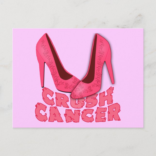 Crush Cancer med Stilettos Vykort (Framsida)
