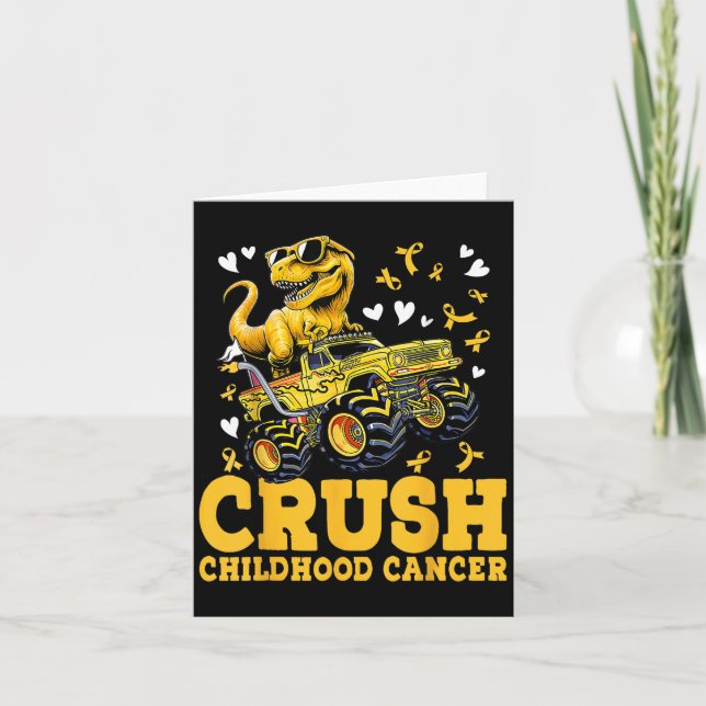Crush Childature Cancer Awareness Monster Lastbil  Kort (Framsida)
