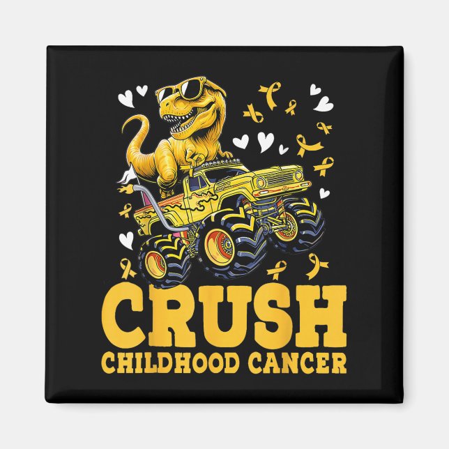 Crush Childature Cancer Awareness Monster Lastbil  Magnet (Framsidan)
