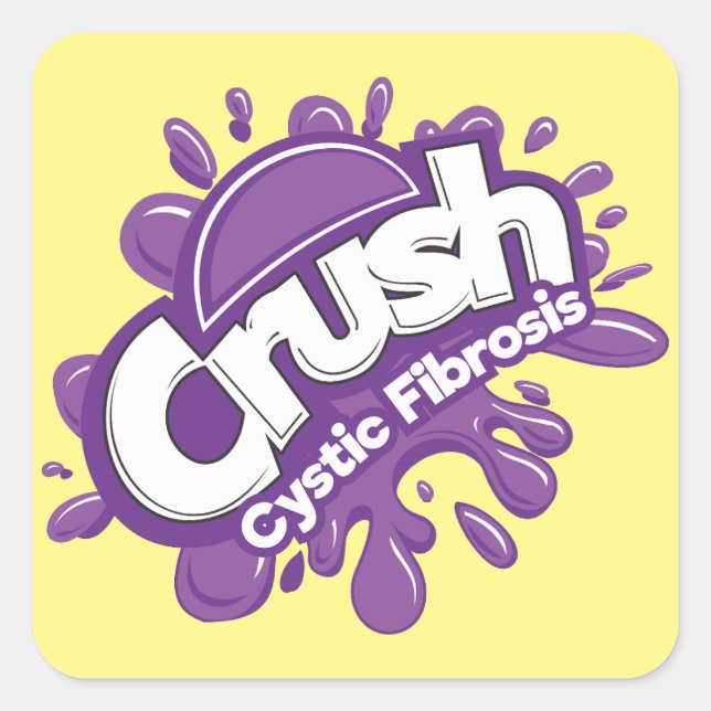 Crush Cystic Fibrosis Fyrkantigt Klistermärke (Framsida)