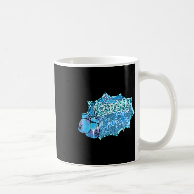 Crush Diabetes Blue Boxing Glove Diabetes Awarene Kaffemugg (Höger)