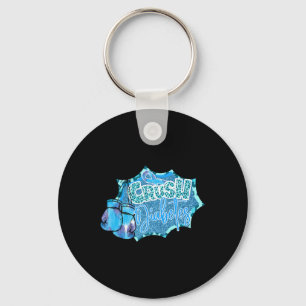 Crush Diabetes Blue Boxing Glove Diabetes Awarene Nyckelring