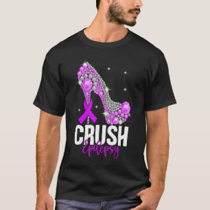 Crush Epilepsy Awareness Diamond High Heel Lila T Shirt