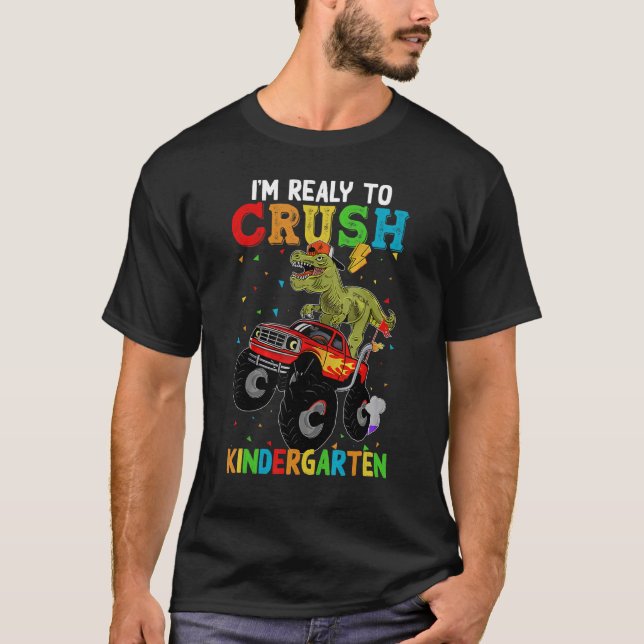 Crush Kindergarten Back to school Monster Lastbil  T Shirt (Framsida)