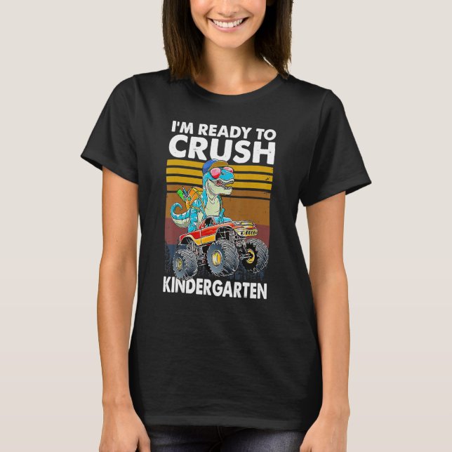Crush Kindergarten Back to school Monster Lastbil  T Shirt (Framsida)