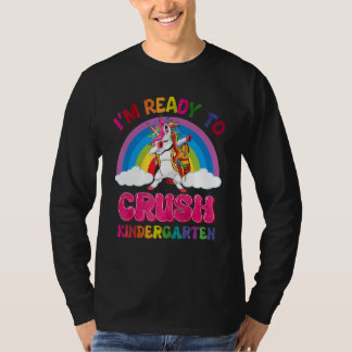 Crush Kindergarten Dabbing Unicorn Back to School  T Shirt