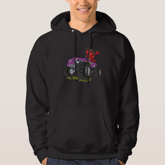 Crush Mardi Gras Crawfish Monster Truck  Toddler B Hoodie (Framsida)