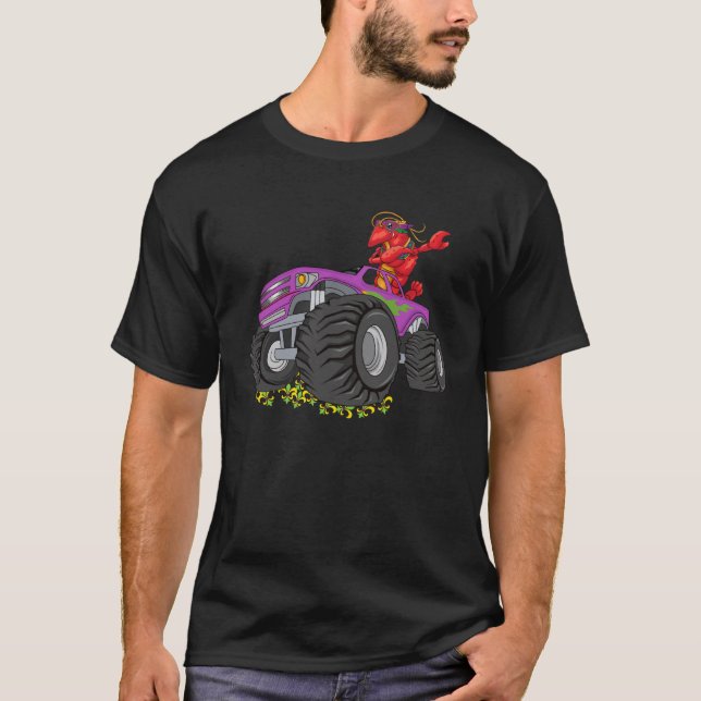 Crush Mardi Gras Kräftor Monster Lastbil Småbarn B T Shirt (Framsida)