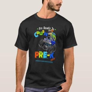 Crush Pre K Dinosaur Monster Lastbil Back to schoo T Shirt