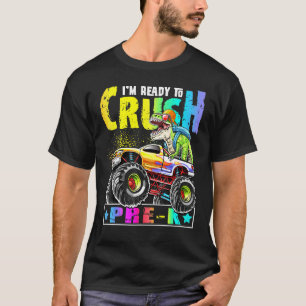 Crush Pre K T Rex Dinosaur Monster Lastbil tillbak Shirt