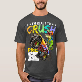 Crush PreK Dinosaur Monster Lastbil Back to school T Shirt