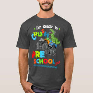 Crush Preschool Dinosaur Monster Lastbil tillbaka T Shirt