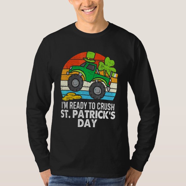 Crush St patricks day Monster Lastbil Paddys Småba T Shirt (Framsida)