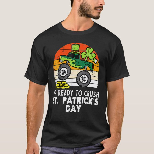 Crush St patricks day Monster Lastbil Paddys Småba T Shirt (Framsida)