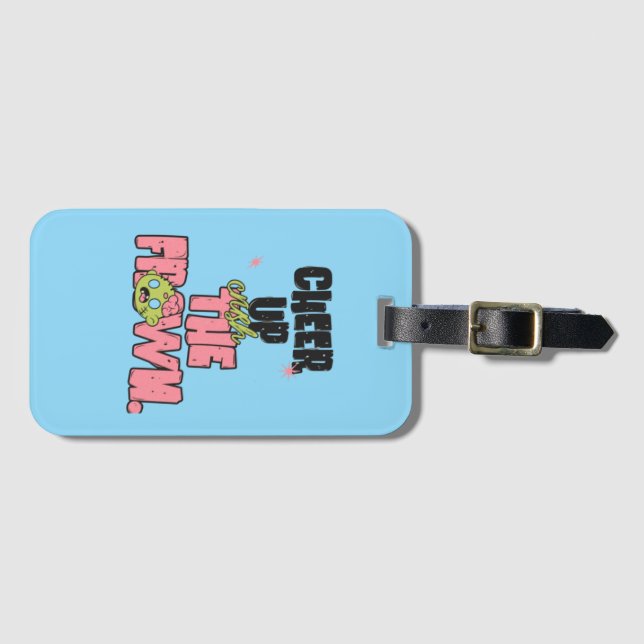CRUSH THE FROWN CHEER UP LUGGAGE TAG BAGAGEBRICKA (Framsida horisontal)