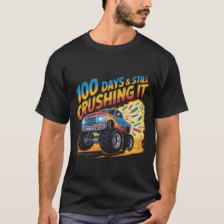  Crushed 100 Days of School Monster Truck Shirt Bo T Shirt