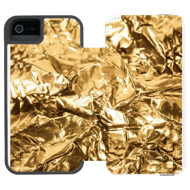 Crushed Golden Folds Incipio iPhone Wallet Skal (Folio Öppen)