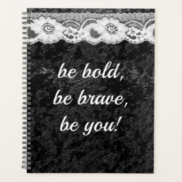 Crushed Velvet Snöre Glam Jewelry Planner BW