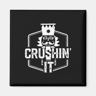 Crushin it Nutcracker Nöt Julafton God jul P Magnet