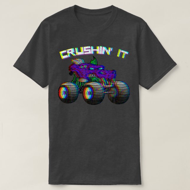 Crushin' Monster Lastbil Vintage Retro 274 T Shirt (Design framsida)