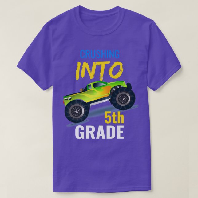 Crushing into 5th Grade Kidx27s Monster Truck Love T Shirt (Design framsida)