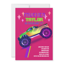 CRUSHING IT Monster Lastbil Neon Födelsedagsfest R