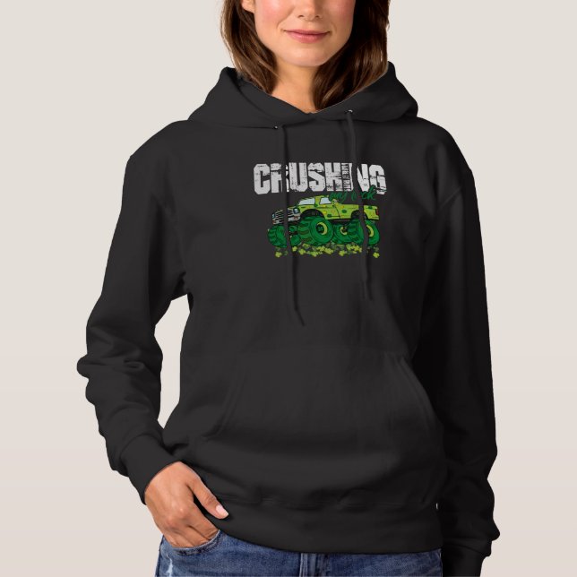 Crushing My Luck Monster Truck St Patricks Day T Shirt (Framsida)