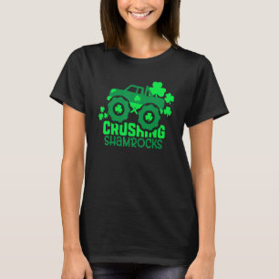 Crushing Shamrocks Monster Lastbil Irish St Patric T Shirt