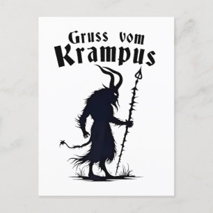 Cruss Vom Krampus Jul Xmas Djävul Läskig Inbjudan Vykort